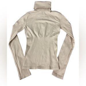 Bebe Turtleneck Ribbed Sweater Womens Small Tan Casual Business